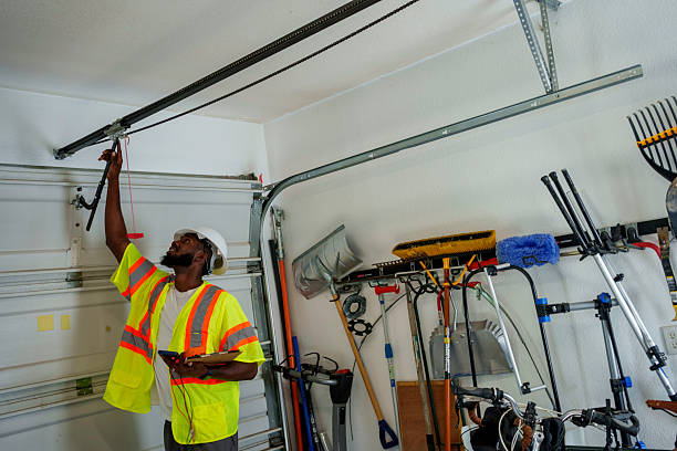 Professional Garage Door Installation technician working in South Lockport, NY